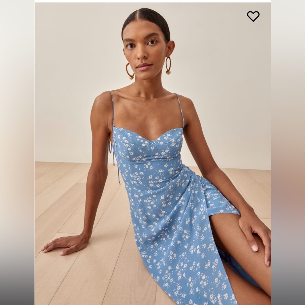 Reformation Kourtney Dress Blue Floral